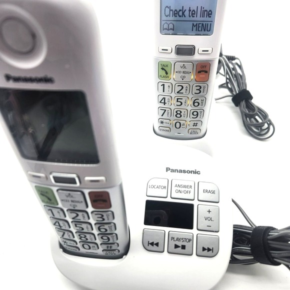Panasonic Cordless 2 Phone  Large Display‎ & Big Buttons Caller ID KX-TGU432W - Picture 8 of 14